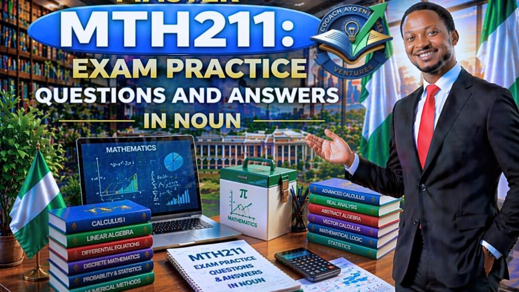 MTH211 EXAM PRACTICE QUESTIONS AND ANSWERS IN NOUN